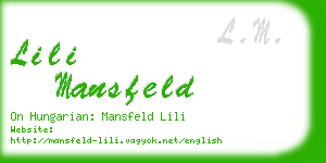 lili mansfeld business card